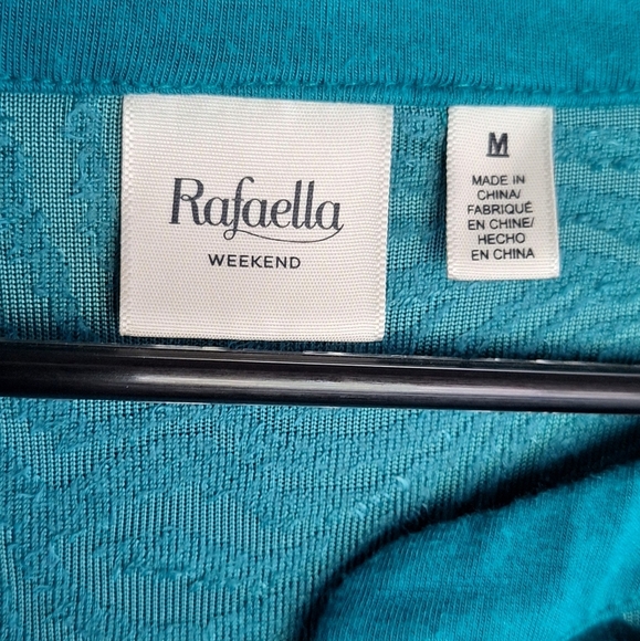 Rafaella Weekend Crushed Velvet TEAL Boho Top Bell Sleeves Ladies Medium Flare - Picture 4 of 6